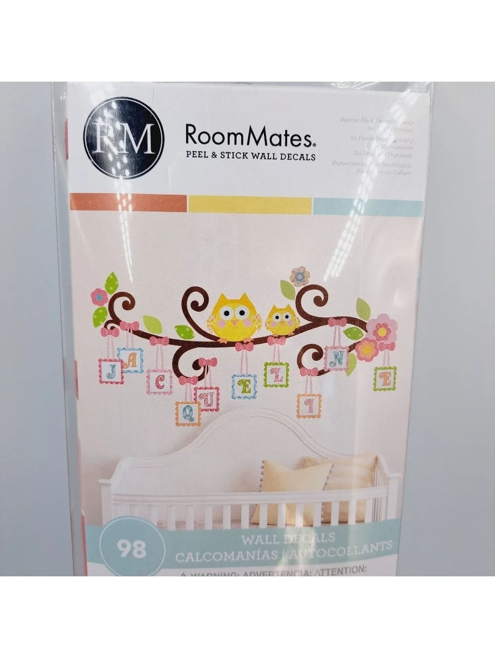 Tree Branch Peel & Stick Wall Decal Owls & Alphabet Kids Room Nursery Playroom
